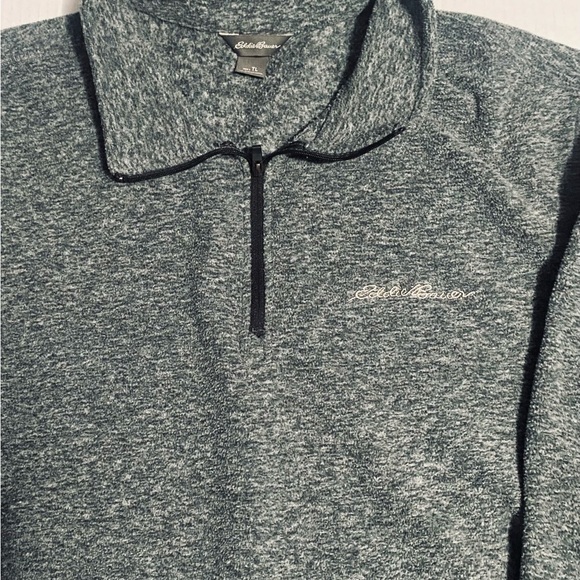 Eddie Bauer Blue Zip Up Sweater with Stand-Up Collar - Picture 3 of 7